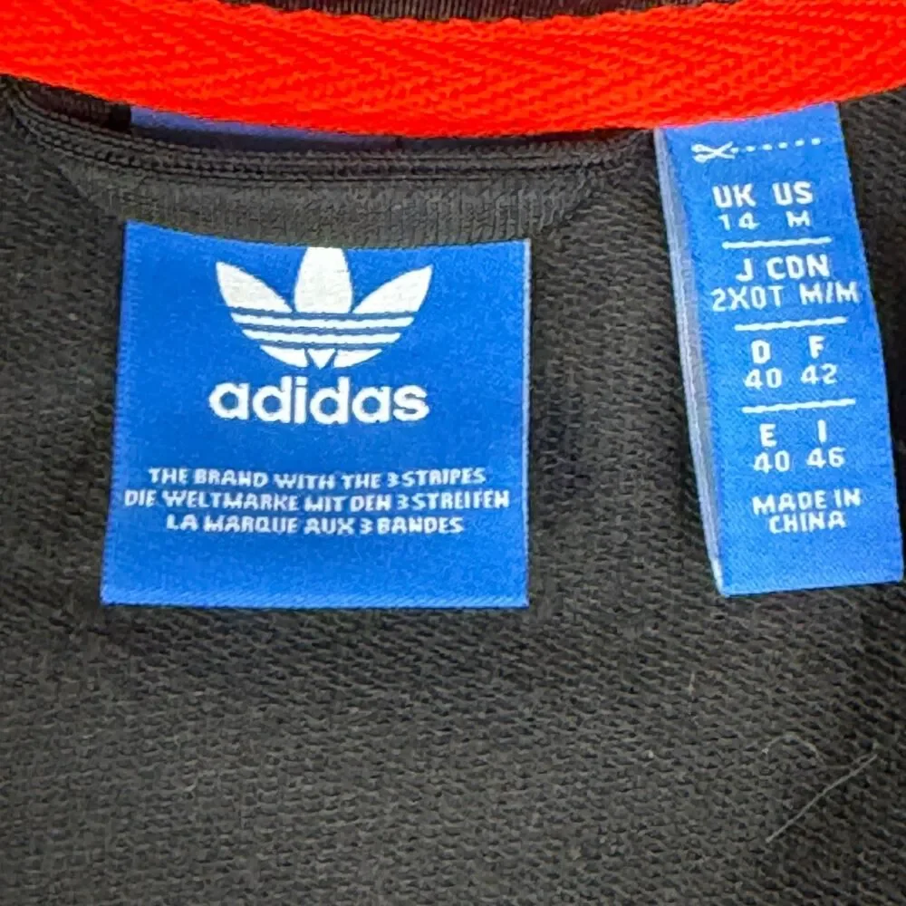 ADIDAS Trefoil Track Jacket Mens M Full Zip Black Performance Retro Streetwear